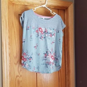 Women's Floral Print Short Sleeve Pocket Tee
